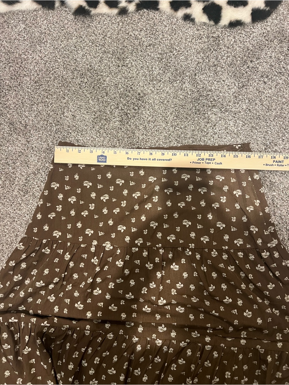 Brown Floral Tiered Skirt Set - Two-Piece Women's Outfit - Picture 4 of 5